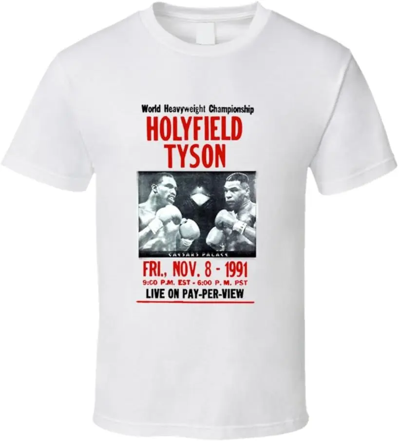 

Mike Tyson VS Evander Holyfield Boxing Fight T-Shirt 100% Cotton O-Neck Short Sleeve Summer Casual Mens T-shirt Streetwear
