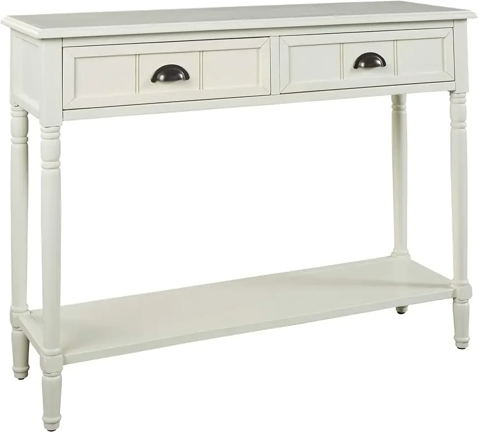 Signature Design by Ashley Goverton Vintage Casual 2 Drawer Console Sofa Table, White