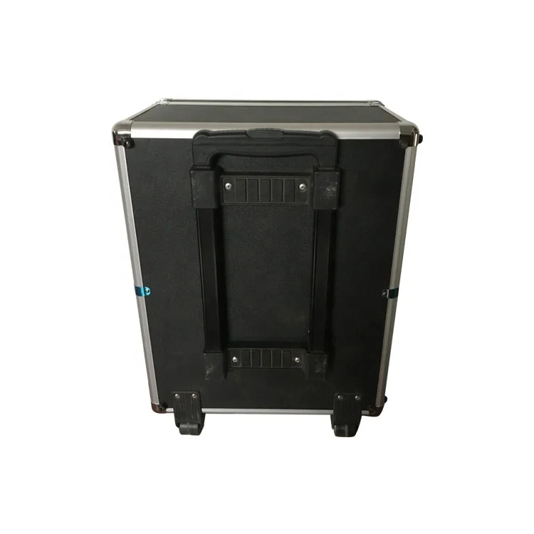 custom aluminum flight case with trolley and foam insert