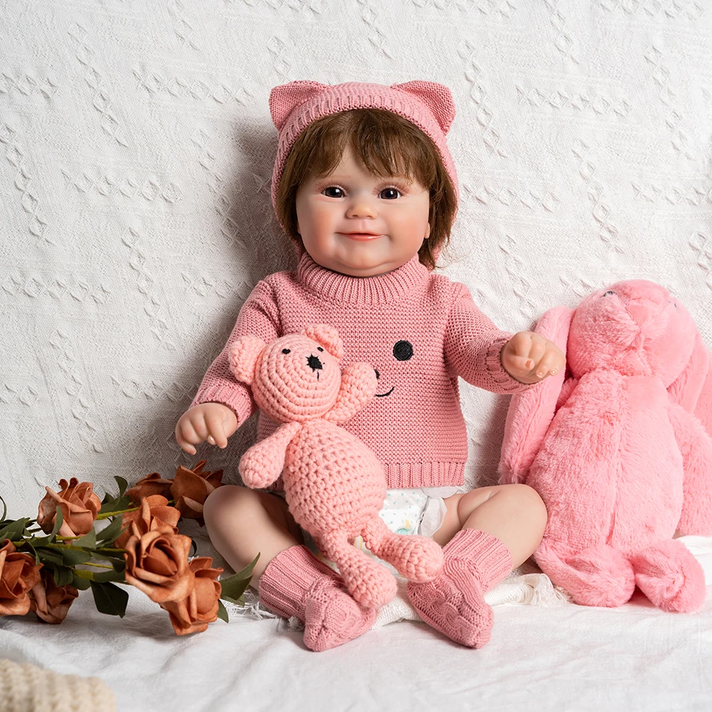 

45CM Full Body Vinyl Waterproof Reborn Maddie Doll Hand-Detailed Painting with Visible Veins Lifelike 3D Skin Tone