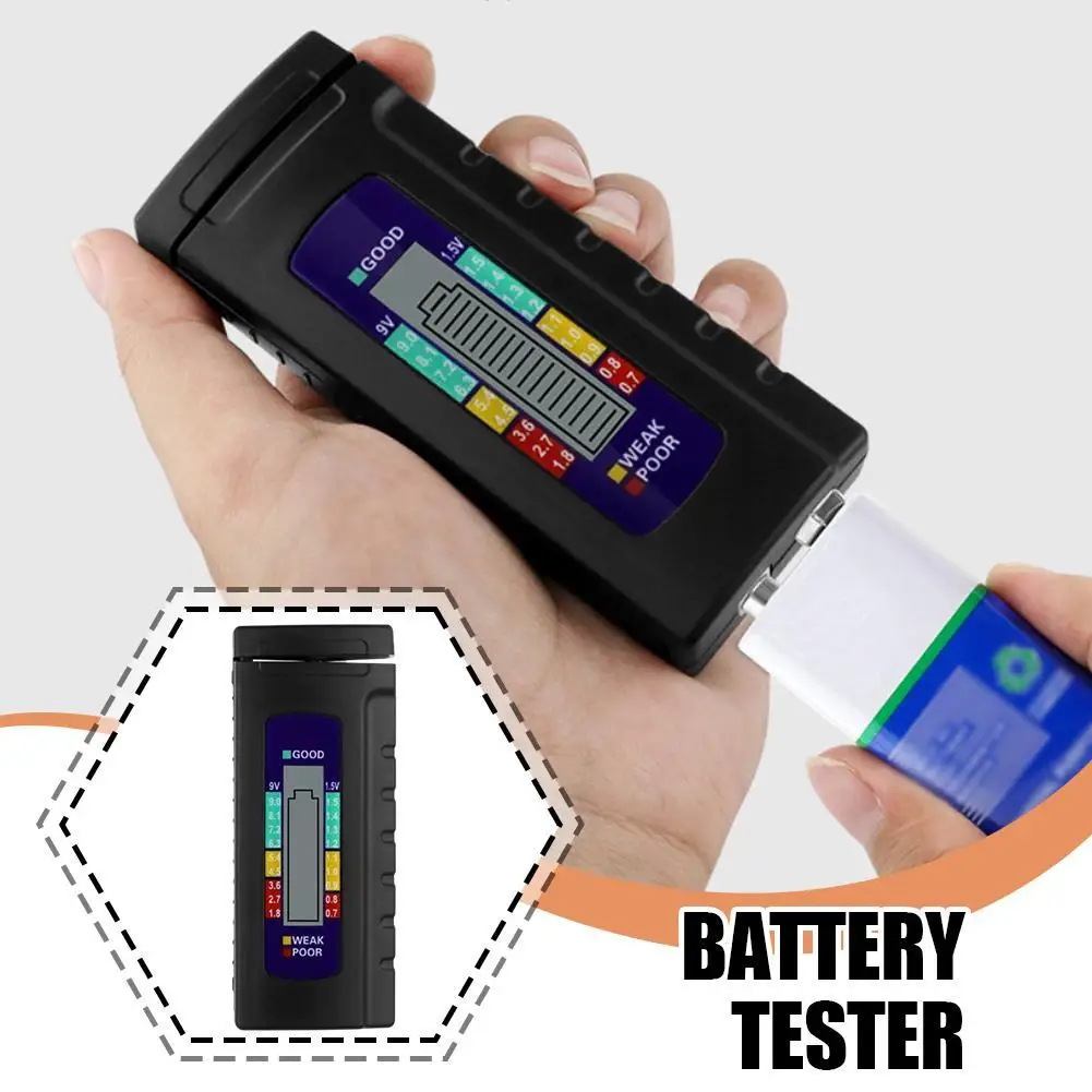 Portable Digital Battery Tester Handheld LCD Display Universal Battery Capacitance Check Diagnostic Tool For AAA AA Button Cell