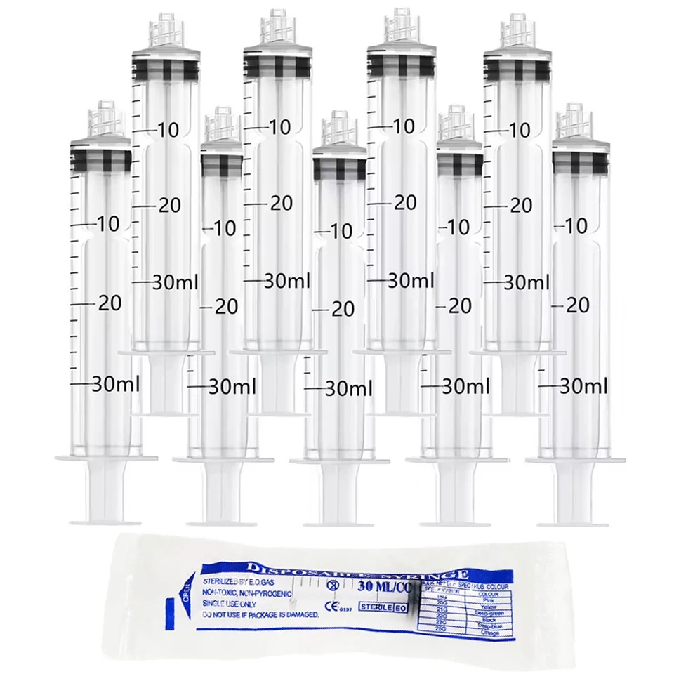 Luer Lock 30ml/c Syringe Sterile individually Packed Plastic Disposable injector Glue Dispenser Applicator Liquid Measuring Tool