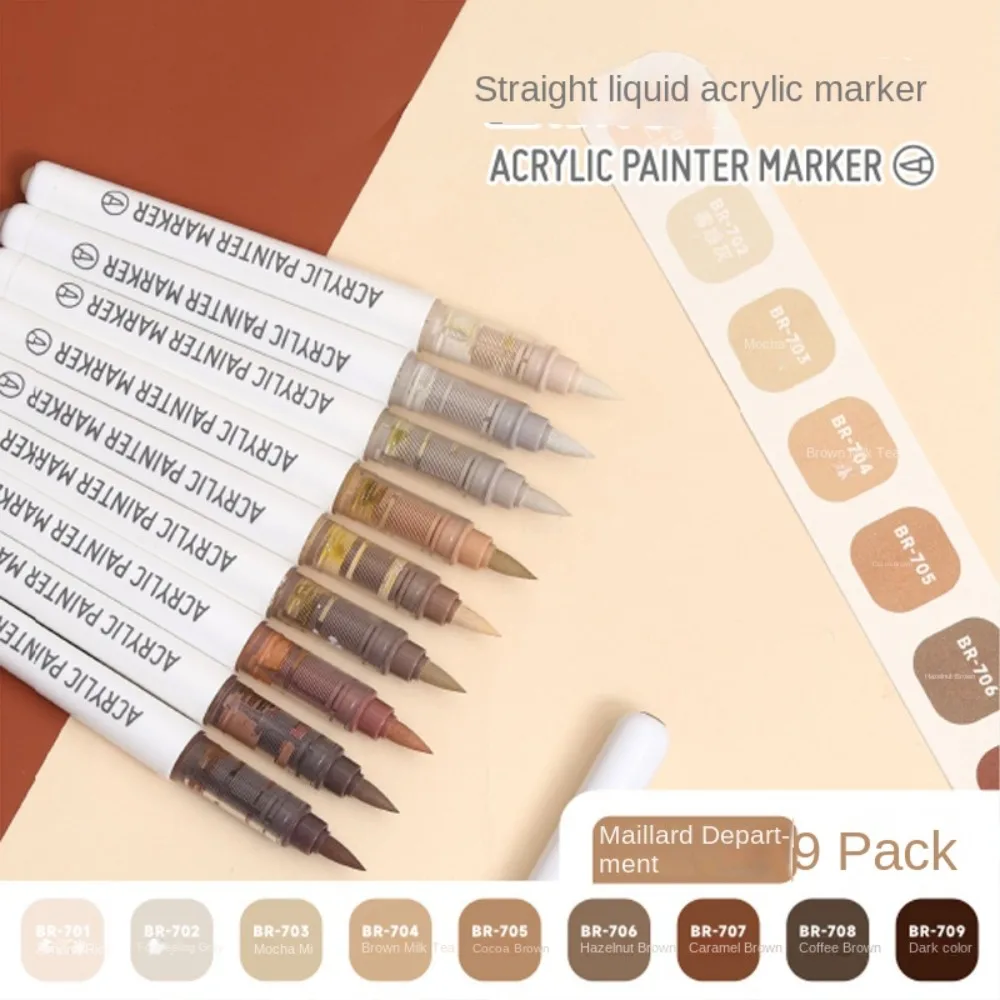 

Durable Fine Nib Colorful Marker Multi-purpose Erasable Water Color Pens 9 Color Portable Marker Pen School White Board
