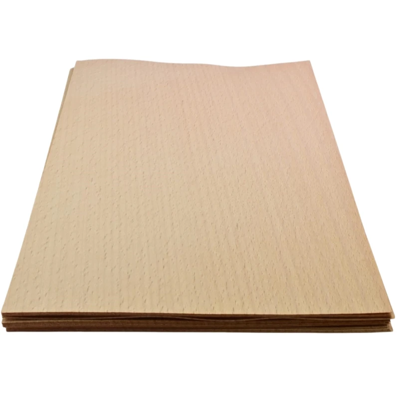 Natural Beech Veneer Chips x 18PCS, Thickness 0.4mm Approx, Suitable for Model Making and Crafts, Untreated Wood Sheets Combo