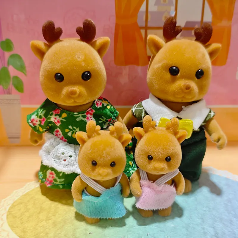 1:12 Simulation Forest Family doll accessories Reindeer Panda Dollhouse Figures Miniature Furniture Kitchen Accessories
