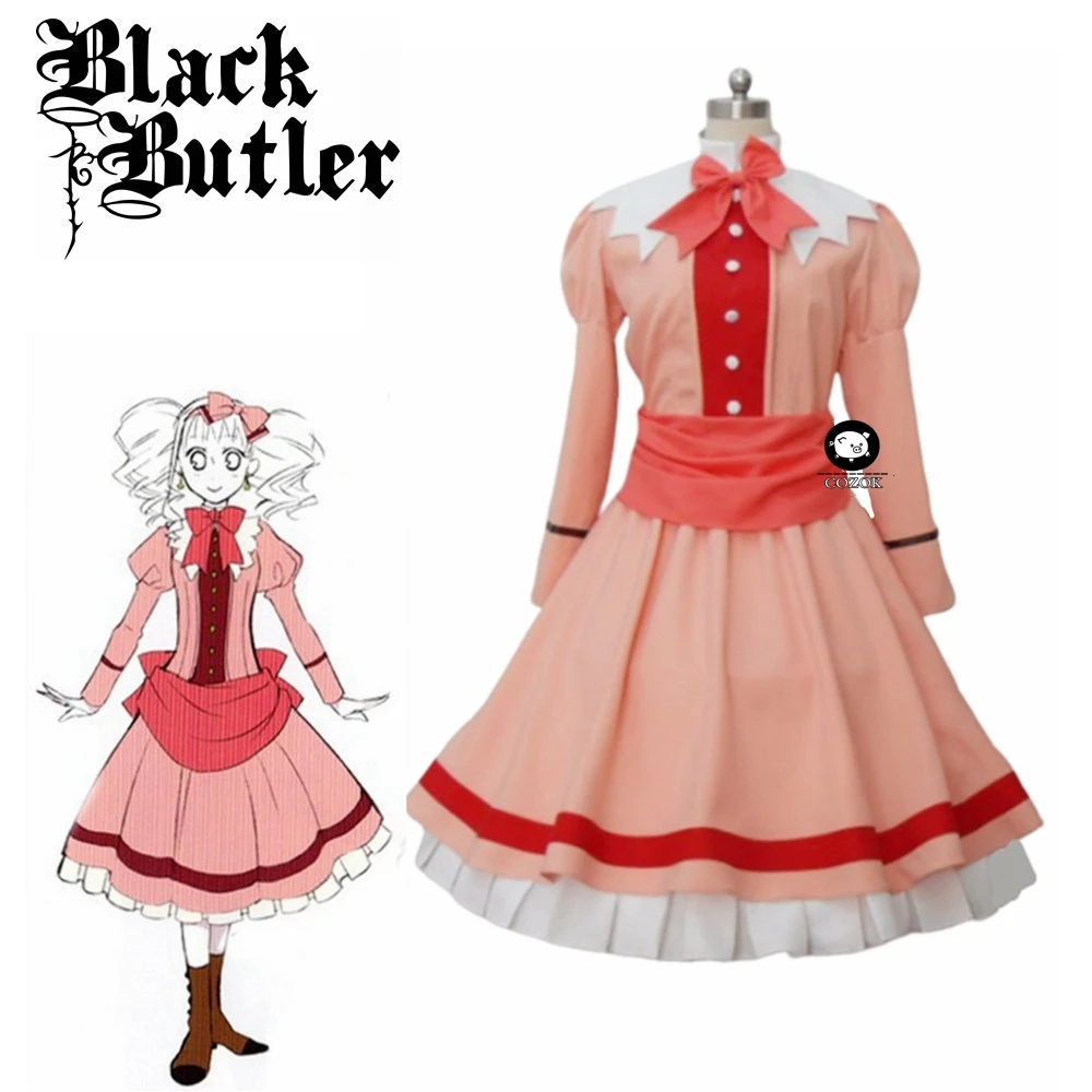 Anime Elizabeth Midford Dress Cosplay Black Butler 2 Elizabeth Midford Liz Pink Dress Cosplay Costume Custom Made