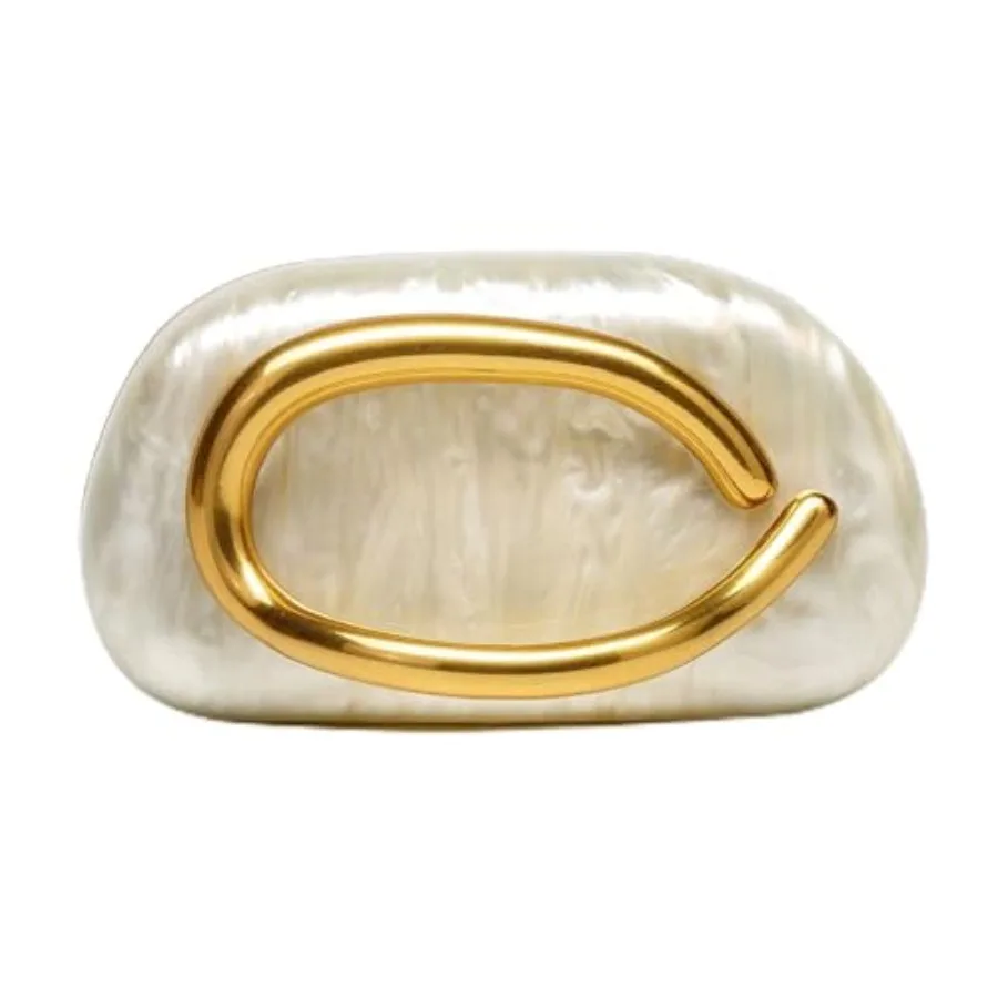 

Gold Clutch Purses for Women Formal, Marble Acrylic Women's Evening Handbags Purse, Trendy Metal Handle Evening Purse, Clutch B