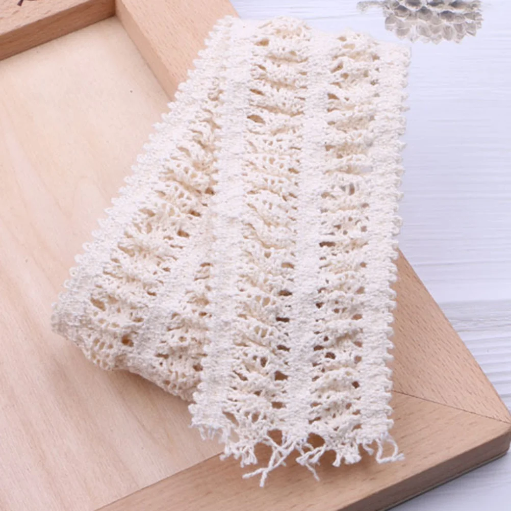

Elastic Pure Cotton Lace Beige Wide 3.5cm Length 10m DIY Hairband Headband Hair Bow Festival Decoration Accessory Cotton Lace