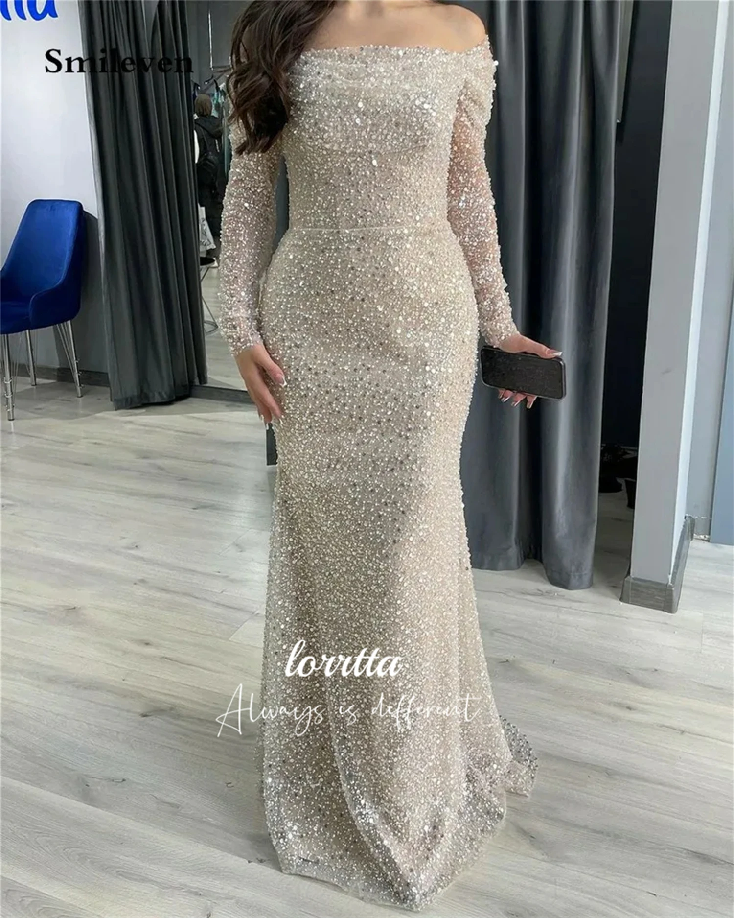 Grace Bead Embroidery Fabric Mermaid Ball Gown High Quality Luxury Dress Customized Weddings Luxurious Turkish Evening Gowns