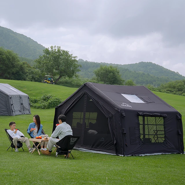 Gray Coody 10.0 Air Tent Large Camping House Inflatable Tent For Outdoor Picnic Hiking Glamping