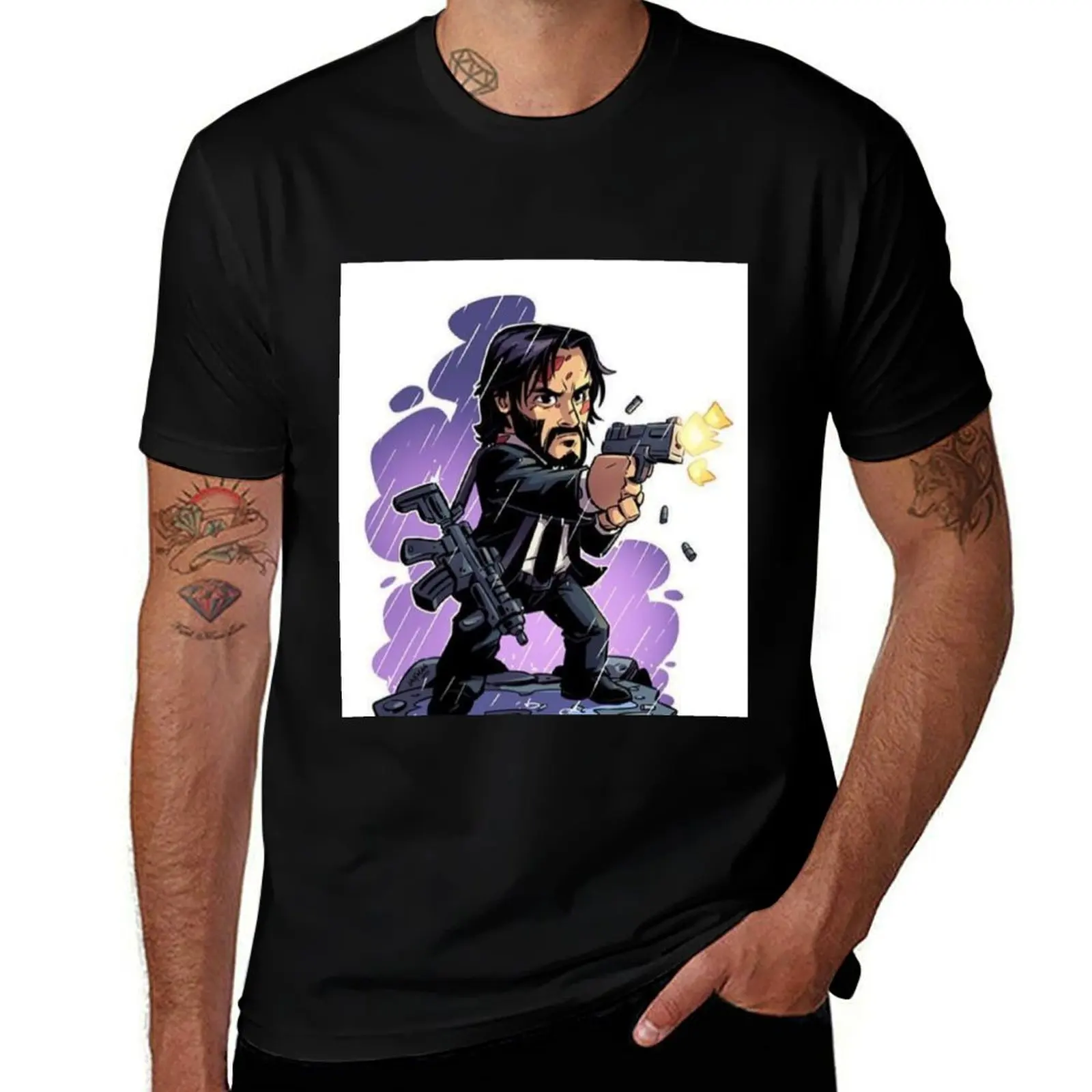 

Mr wick T-Shirt Funny t-shirt anime street wear summer tops compression shirt men