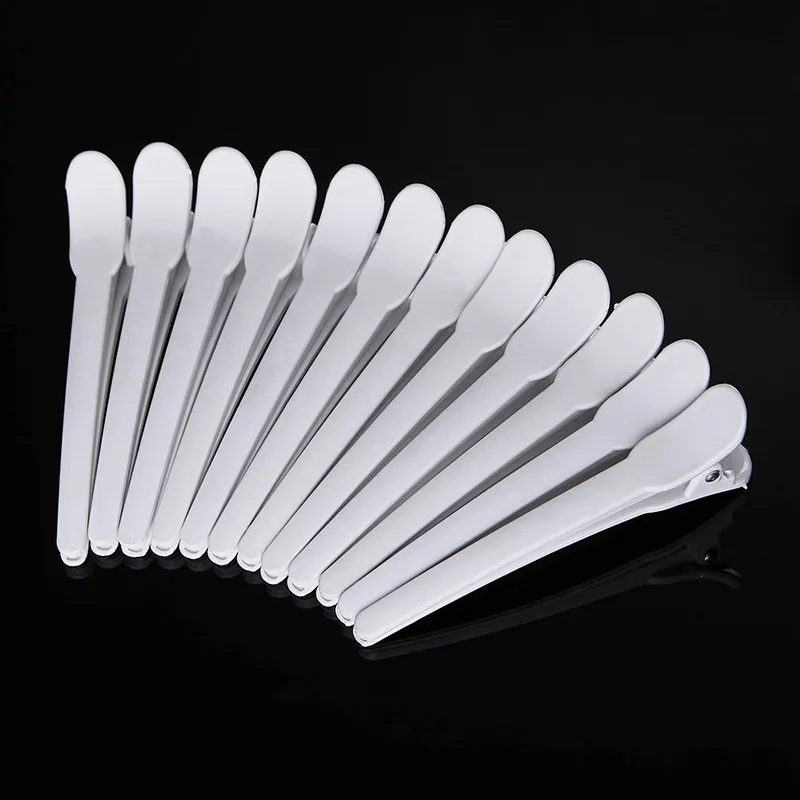 12pcs Duck Mmouth Multicolor Hair Bang Plastic Positioning Clip for Hairdressing Salon Baber Cutting Use
