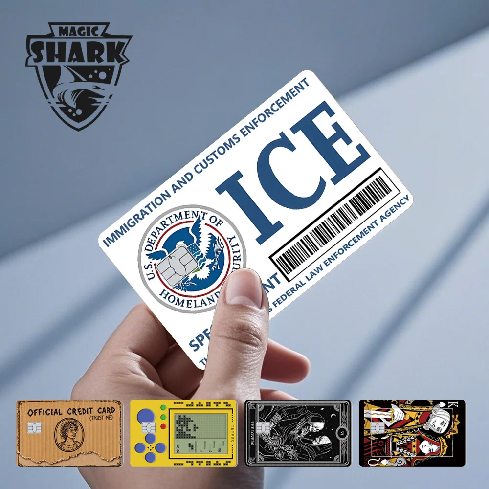 Magic Shark Dollar Money ICE Official Poker Funny No Fade Sticker Film Skin Cover for Small Large Chip Credit Bank Debit Card