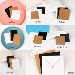 8ilk 50Pcs Colorful Blank White Black Necklace Display Label Jewelry Packaging Kraft Paper Card Wholesale Handmade DIY Accessory