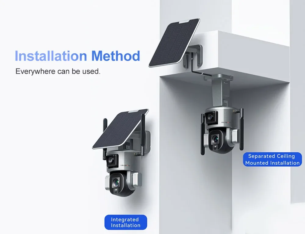 20X Zoom 4K 4G SIM Solar Camera Outdoor Wifi Surveillance Cameras 8MP Dual Scree