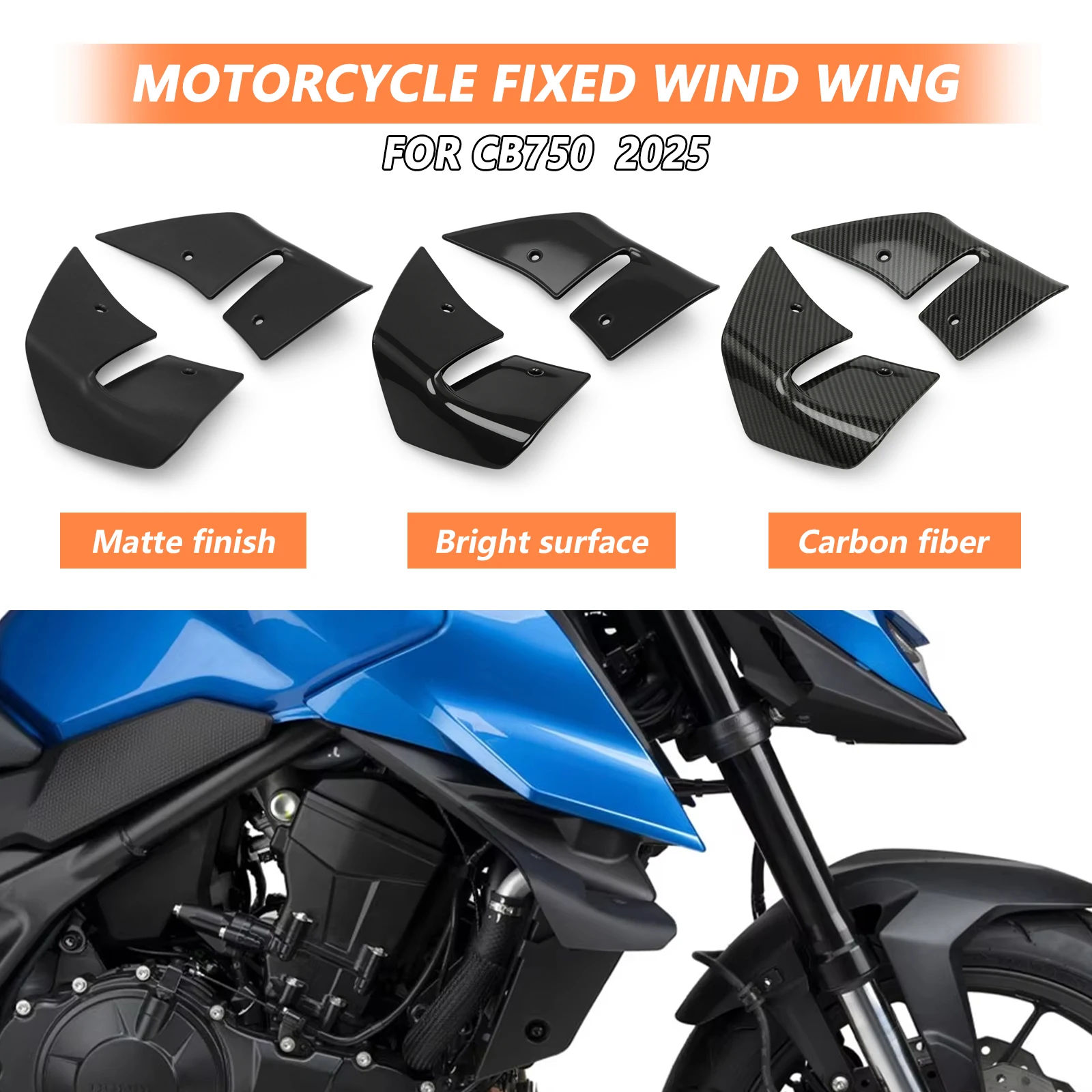 

For Honda CB750 Hornet 2025 Front spoiler Lower spoiler Side GP WING DOWNFORCE NAKED FRONTAL SPOILERS CB 750 HORNET 2026