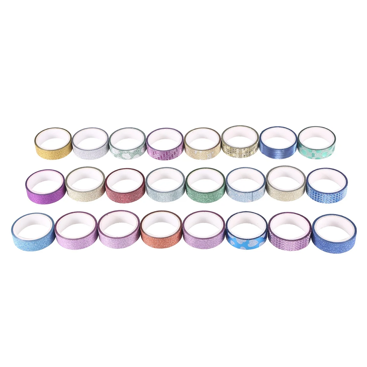 

10pcs Gold Glitter Masking Adhesive Roll Decorative Sticker For Scrapbook Diy Planner Gift Wrapping Supplies Glitter Masking