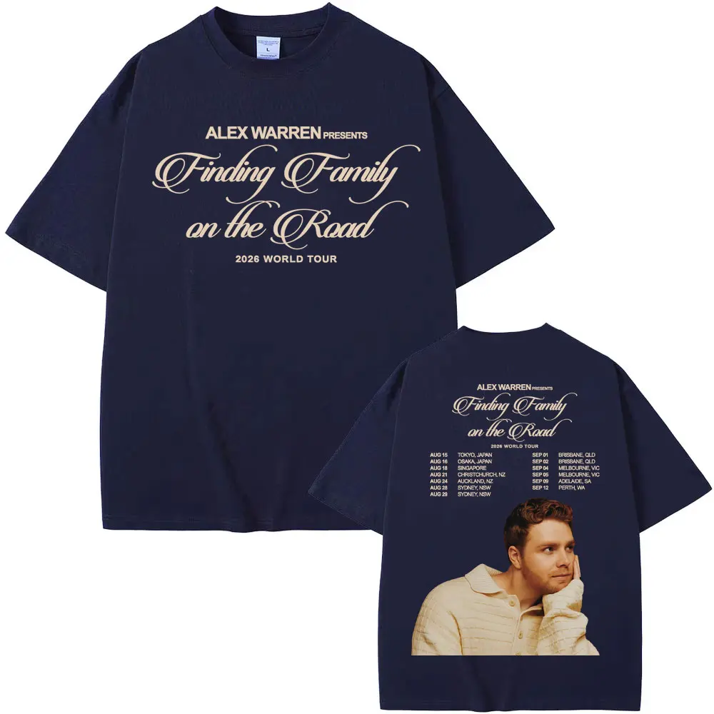 Alex Warren Finding Family on The Road 2026 World Tour Graphic Tee Shirt Men Women Harajuku Retro Short Sleeve Oversized T-shirt