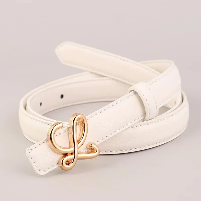 New 2024 Luxury Women\'s Belt Trend All Matching Denim Belt Two Layer Leather Alloy Buckle with Skirt Corset Designer Belt Women