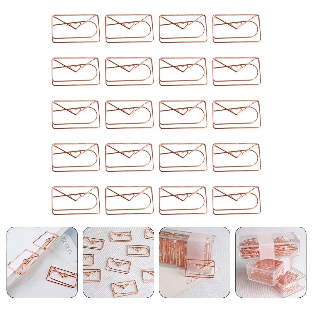 

20 Pcs Shaped Envelope Paper Clips Office Accessory Practical Office Accessory Metal Decorative Planner Clips