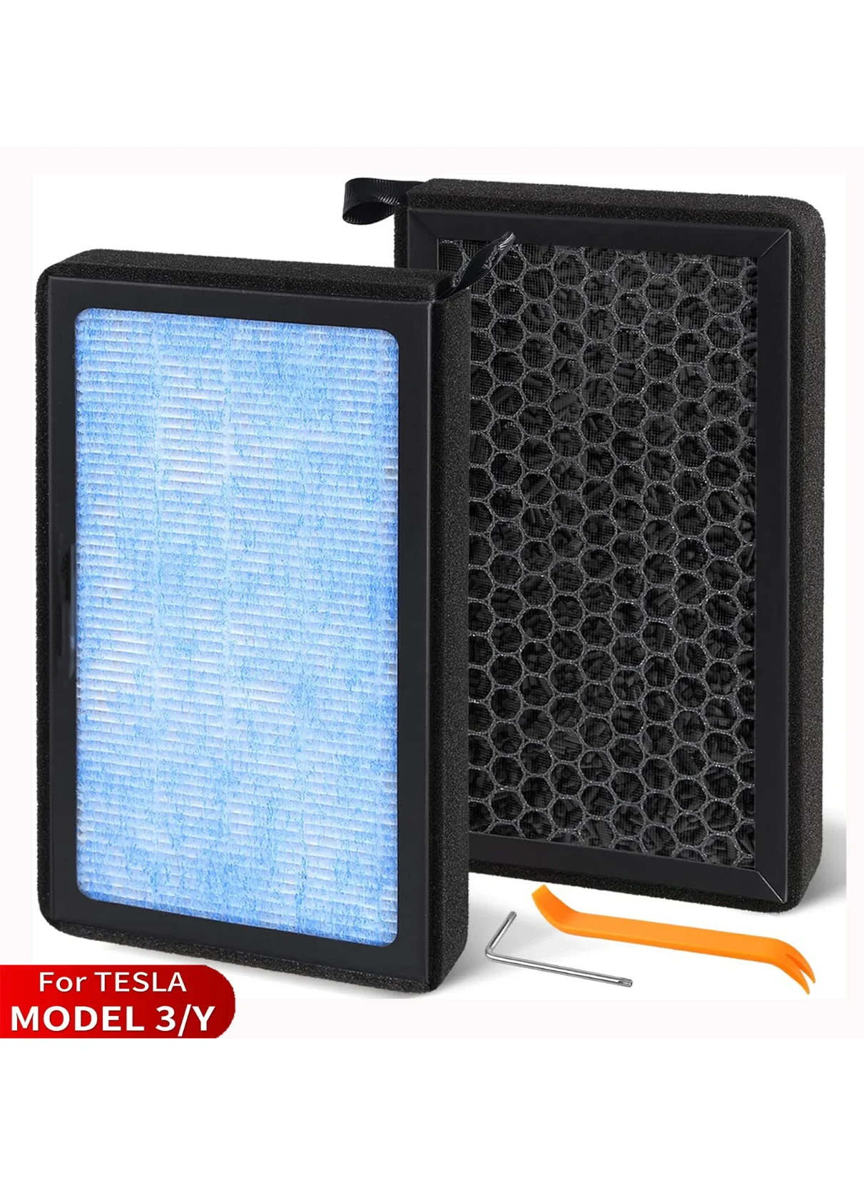 

Air Filter For Tesla Model 3 Model Y 2017-2026 HEPA Activated Carbon Tesla Cabin Air Filter Replacement Accessories 2Pack