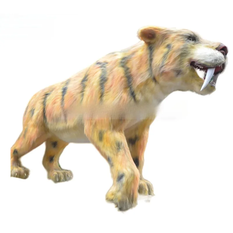 CET-OEM Animatronic Animals Realistic Saber-Toothed Tiger Model Wild Animal Sculpture for Zoo Park