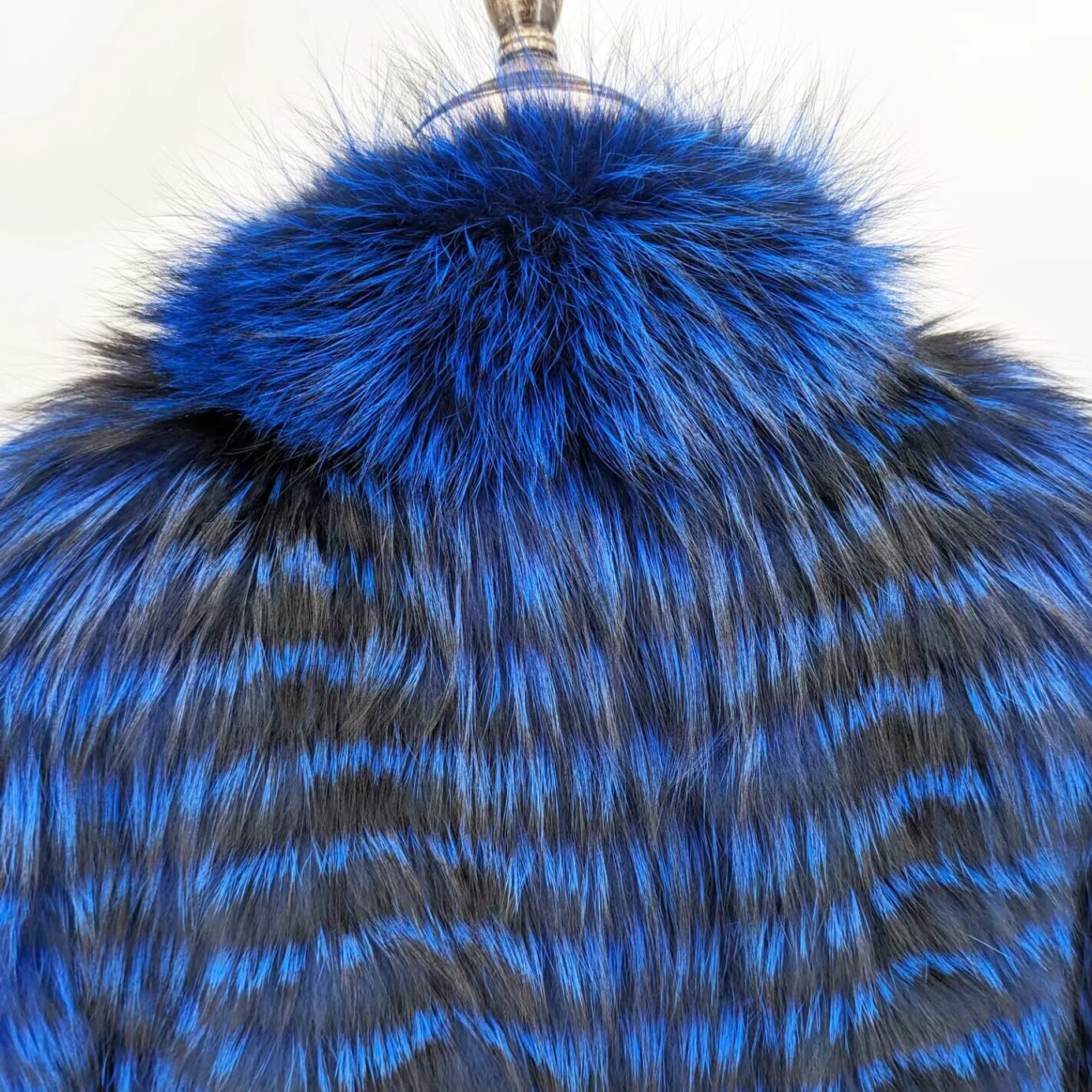 Lady Striped Real Silver Fox Fur Coat Short Jacket Spring Autumn Luxury Elegant Big Size Clothes Luxurious With Fur Collar 2107