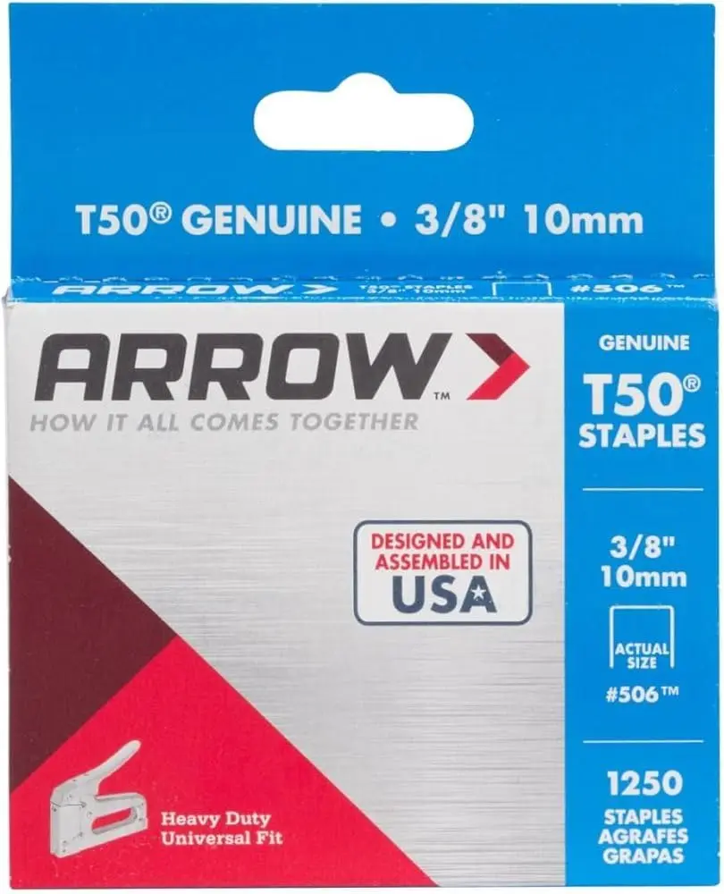 

3/8" T50 Staples for Heavy-Duty Fastening, Durable and Reliable