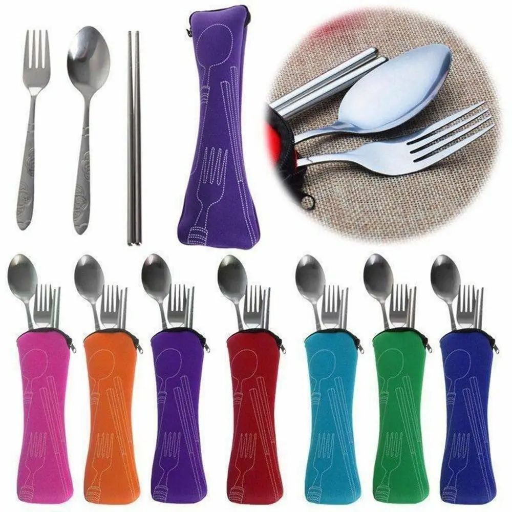 New Travel Packaging Tableware Bag Without Dinnerware Picnic Fork Spoon Cutlery Bags Portable Storage Box Camping