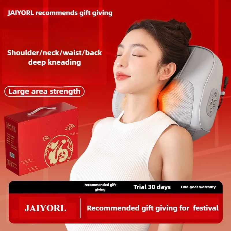 

Electric Neck Massage Pillow Cervical Heating Waist Back Shoulder Massager Shiatsu Kneaded Multifunctional Airbag Stretching