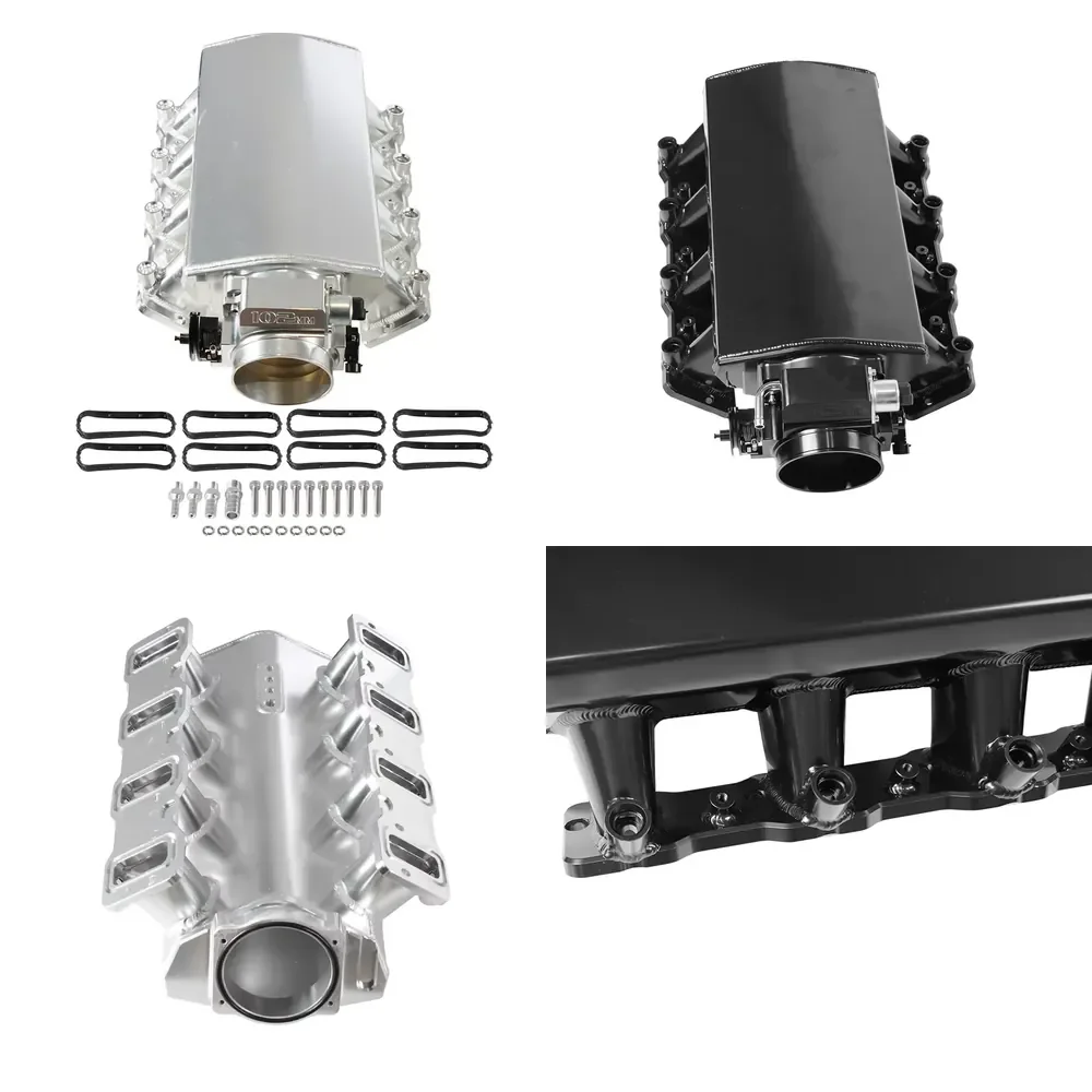 【Durable Practical Daria】 102MM Aluminum Low LS3 L92 L99 LSA Intake Manifold 6.2L Black Silver with Throttle Body with Fuel