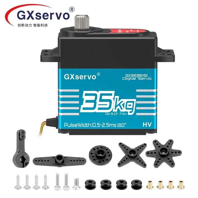 

Сервоприводы GXservo 35 кг PWM, цифровой сервопривод с металлической шестерней высокого напряжения для радиоуправляемого автомобиля масштаба 1/8 1/10