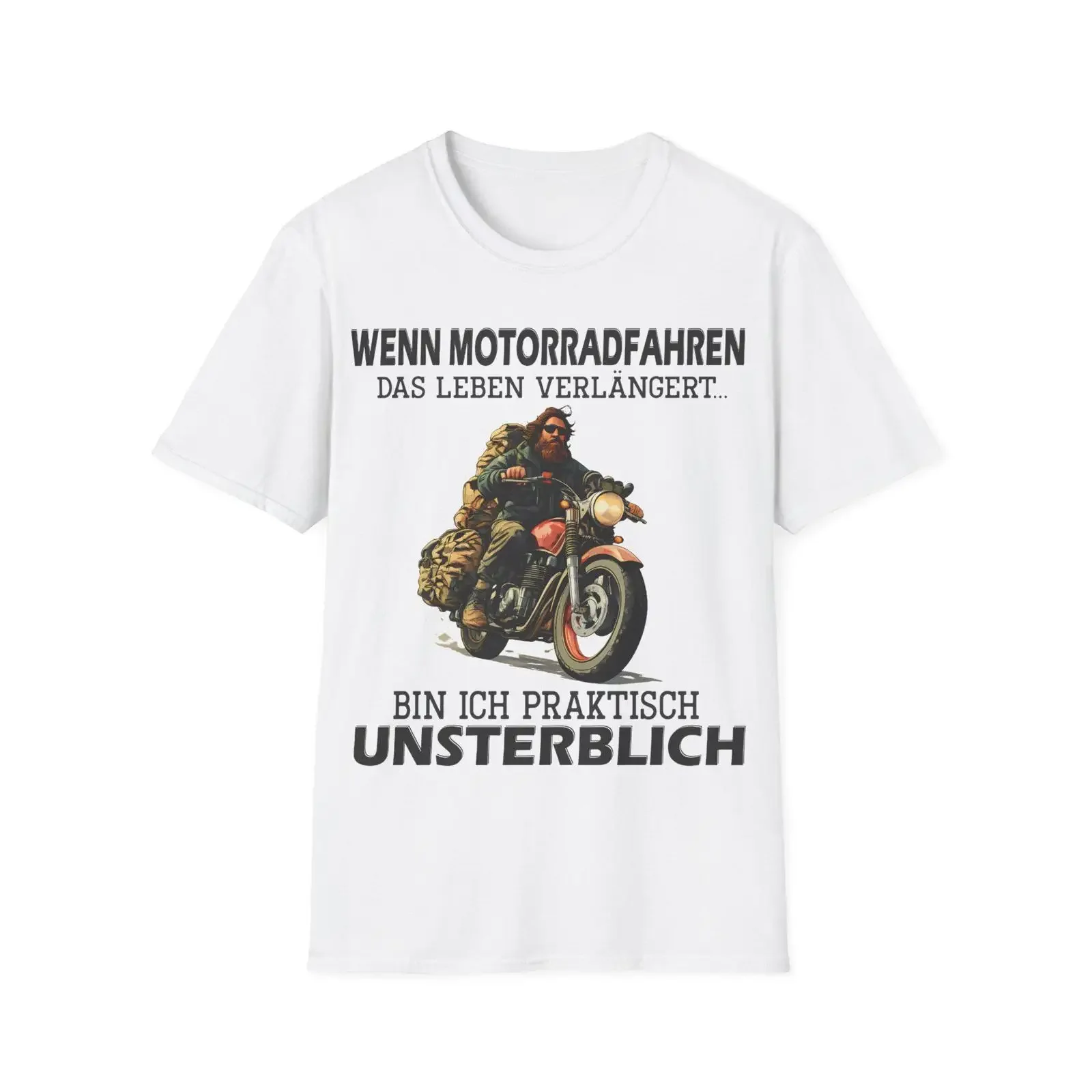 Wenn Motorradfahren Das Leben Verlängert T Shirt German Biker  vintage Washed designer clothes Stylish Unisex homme Soft