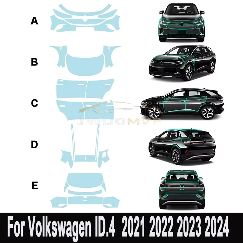 

TPU Precut Paint Protection Film Body Clear Bra TPU Transparent PPF For Volkswagen ID.4 VW 2021 2022 2023 2024