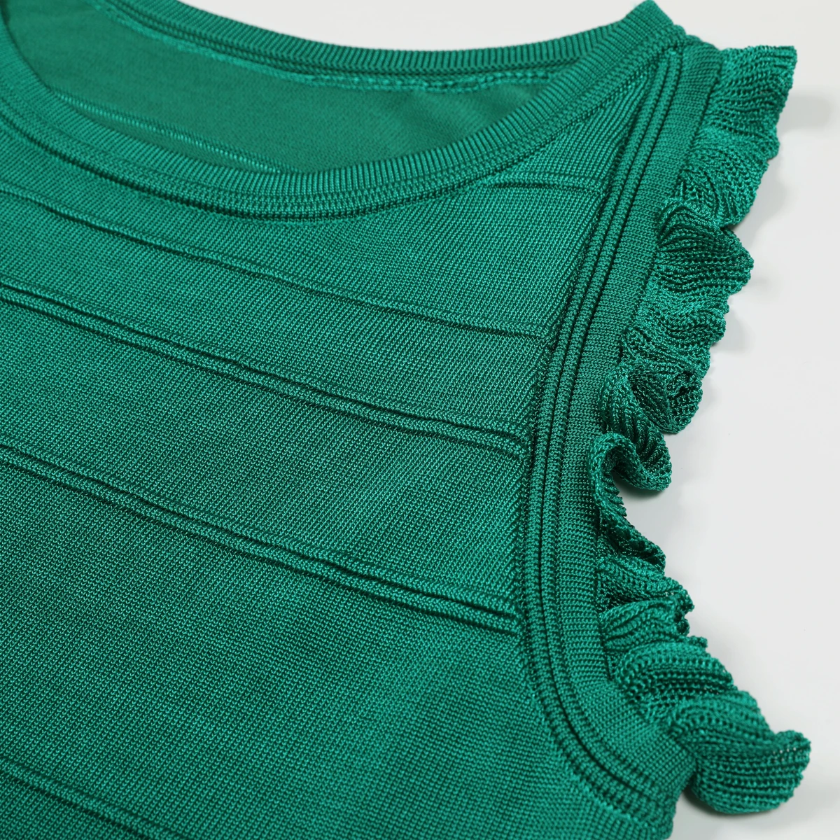 High Quality Spot 2025 Summer New Striped Elastic Hollow Sleeveless Ladies' Short Knitted Top+skirt Women's Set