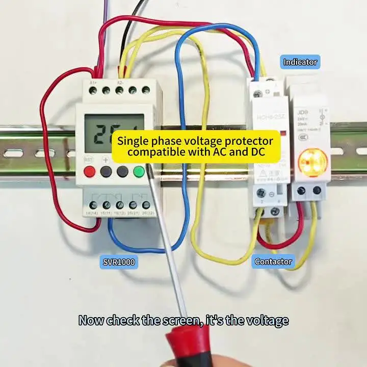 Produktbild von Fafeicy SVR1000 Überspannungs-Unterspannungsschutzrelais – AC/DC 24-48V, LCD, 1 CO + 1 NC, Für Motoren & Steuerungen