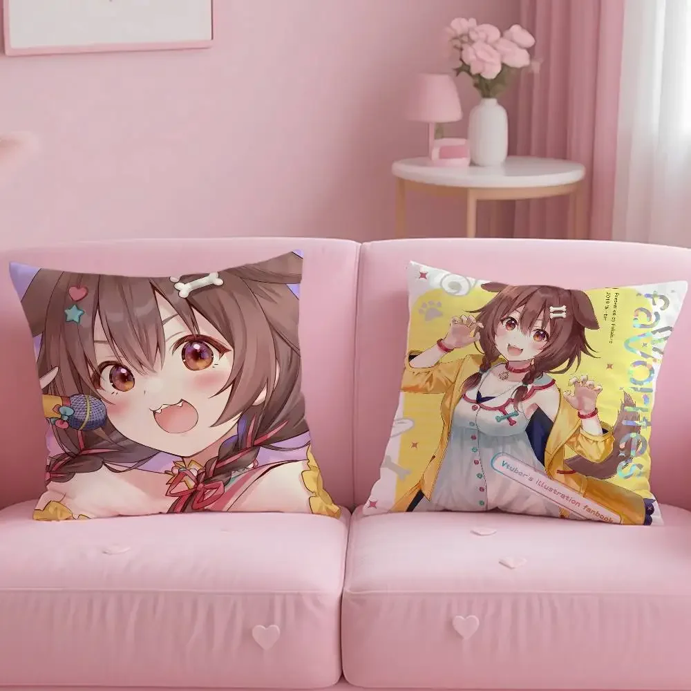 Anime INUGAMI KORONE Pillow Case Custom Printed Brushed Fleece Pillow, Baby Skin-Touch, Eco-Friendly Dye-Sublimation Cushion for