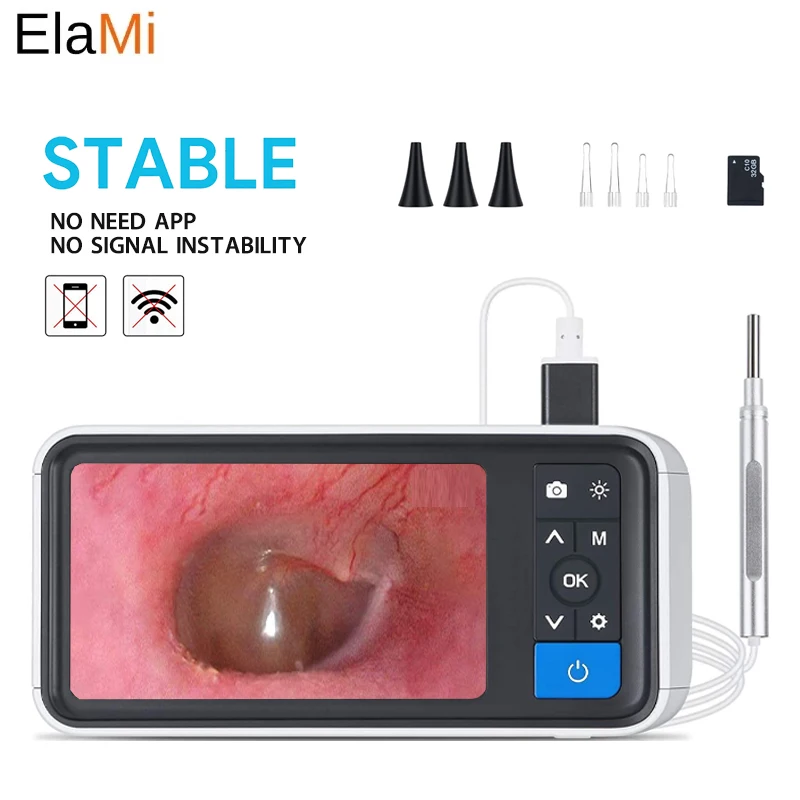 

Digital Otoscope 3.9mm Lens 1080P HD Camera With 4.5'' LCD Screen And 6 LED Lights Ear Wax Removal Tool for Kids/Adults