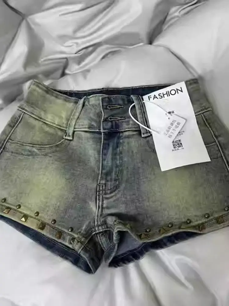 

Retro American Denim orts for Women Summer plus Size Design Sense Bells Low Waist Slimming Sexy Ultra ort Hot Pants