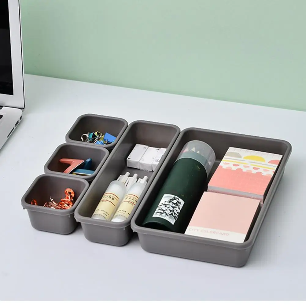 8pcs/set Adjustable Drawer Organizer Box Trays Make Up Cosmetics Sundries Divider Holder Kitchen Bathroom Closet Jewellery Box