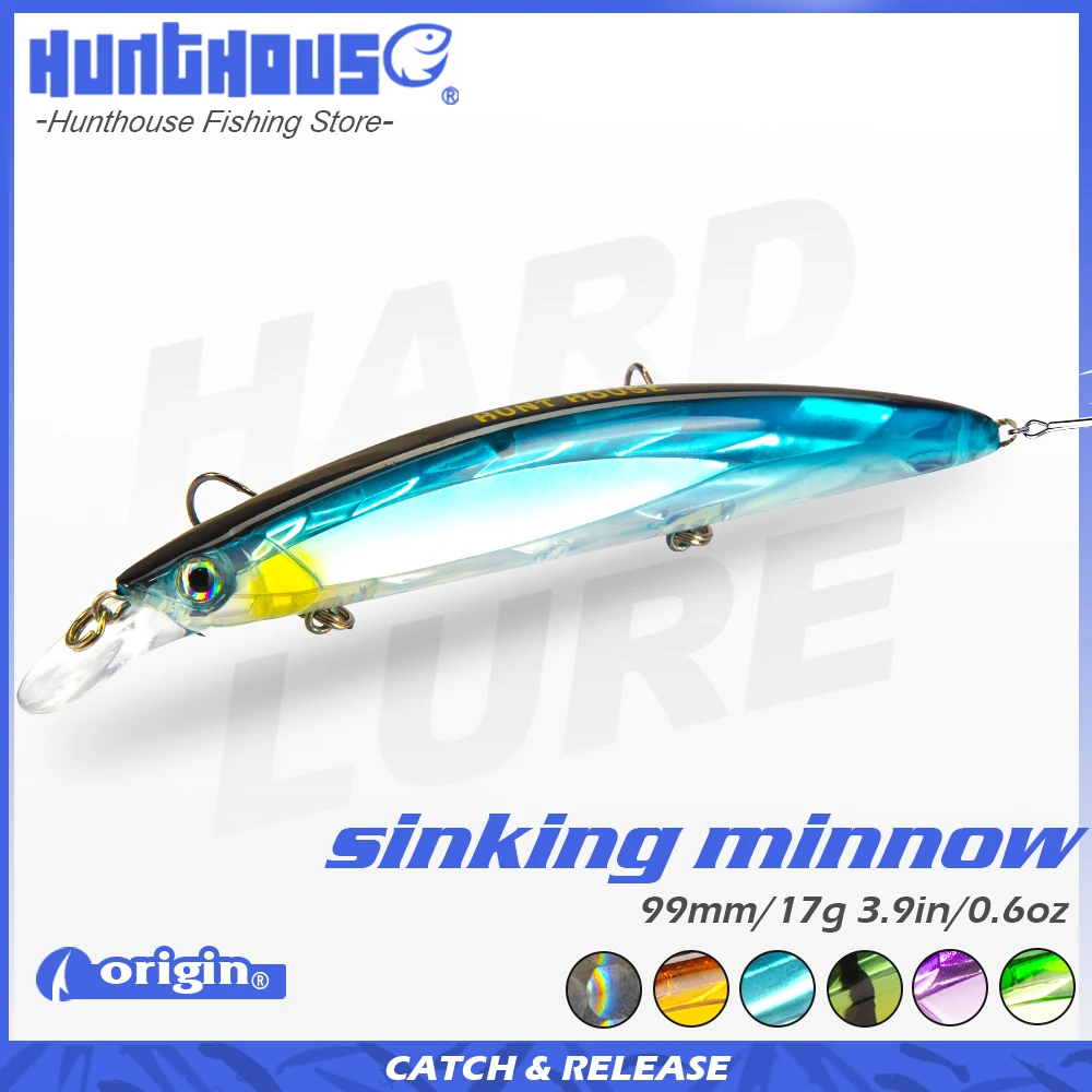 Hunthouse Sinking Minnow Wobbler Lure 133mm 19g Sea Fishing Spinning Artificial Bait Tackles For Saltwater Sea Bass Long Casting