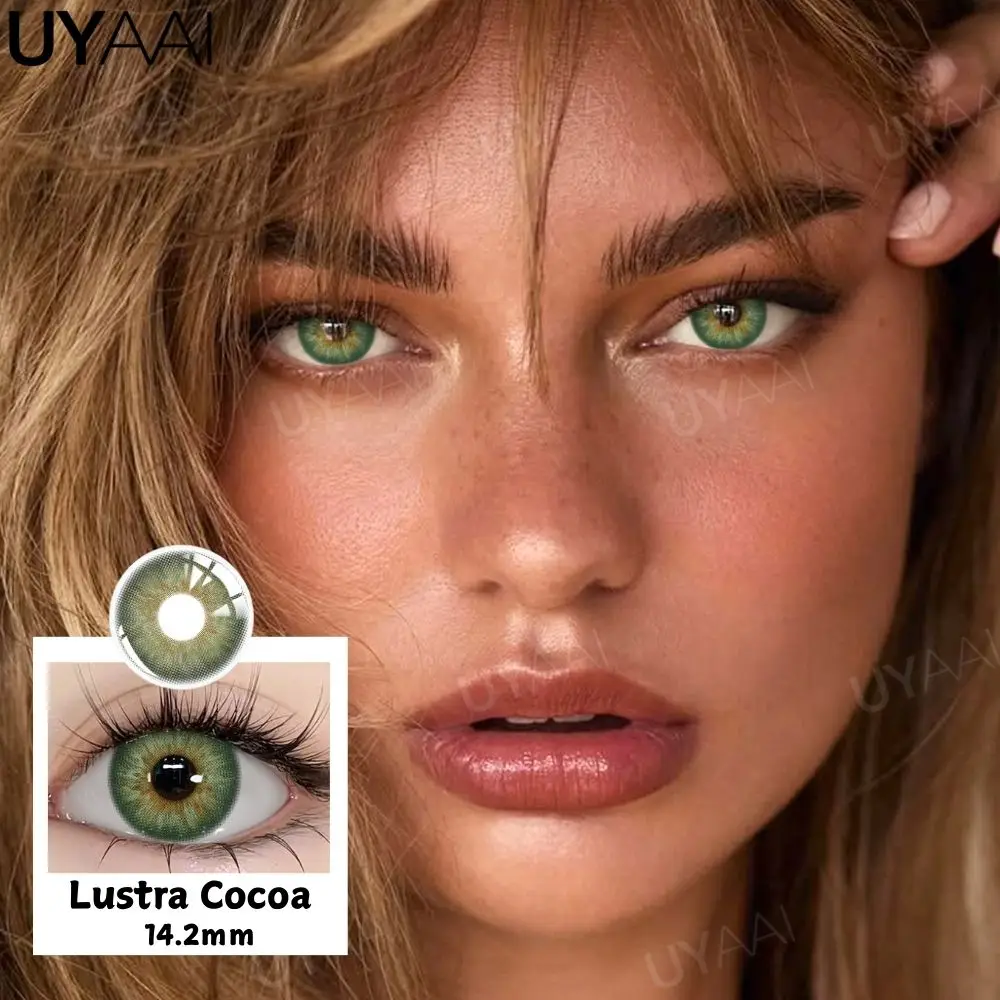 UYAAI NEUE Farbige Kontaktlinsen für Augen Kosmetische Grüne Linsen Schönheit Frauen Natürlich Gefärbte Pupillen Braune Make-up-Linsen mit Großer Pupille