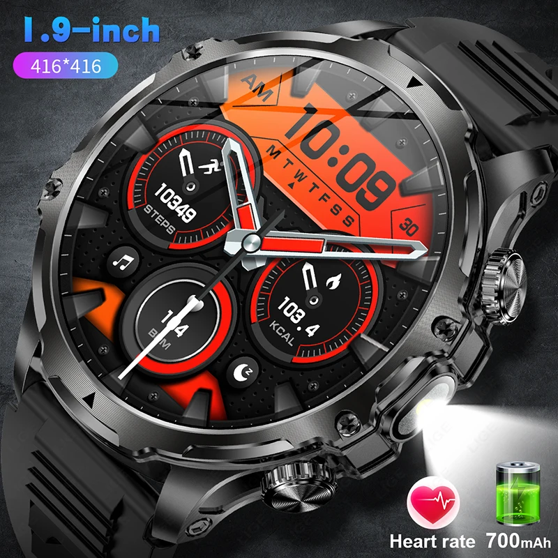 

LIGE New Outdoor Smart Watch Men 700mah Large Battery Military Watches Flashlight 1.9'' HD Bluetooth Call Sports Smartwatch 2025