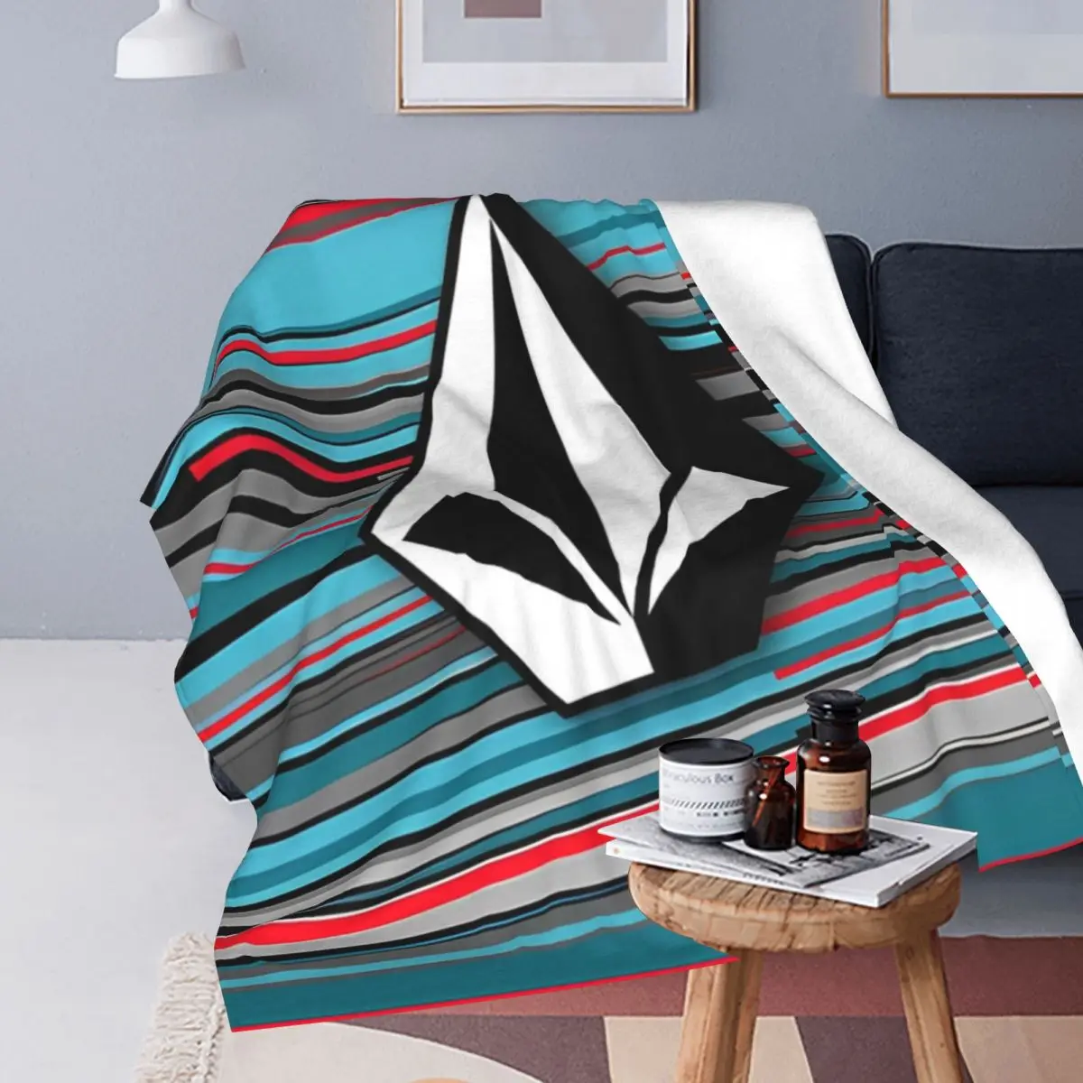 Volcoms Logo Blanket Flannel All Season Multi-function Super Warm Throw Blanket for Home Car Bedding Throws