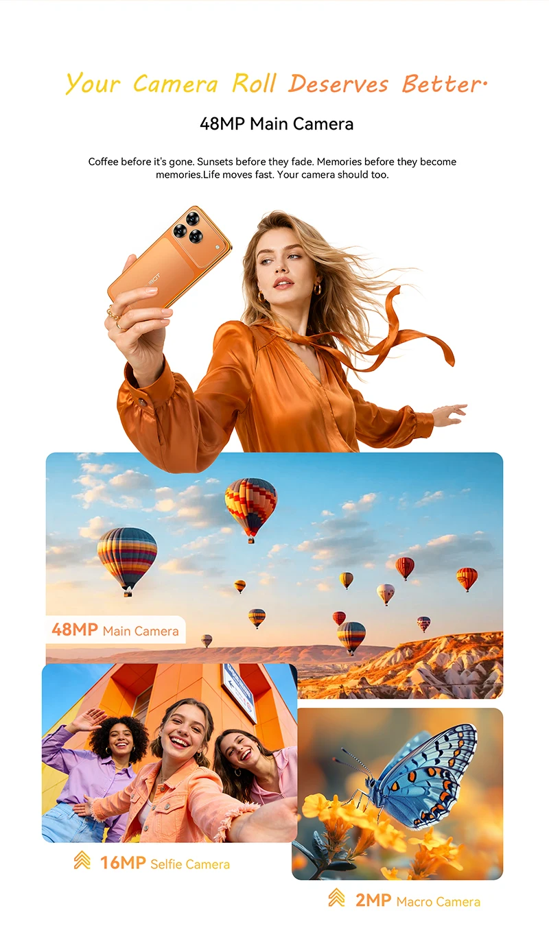 Smartphone Android 16 Cubot A50, 6.58-inch FHD+ Screen, Octa-core, 16GB(6+10) RAM, 128GB ROM, 5000mAh Battery, 48MP+16MP Cam,NFC