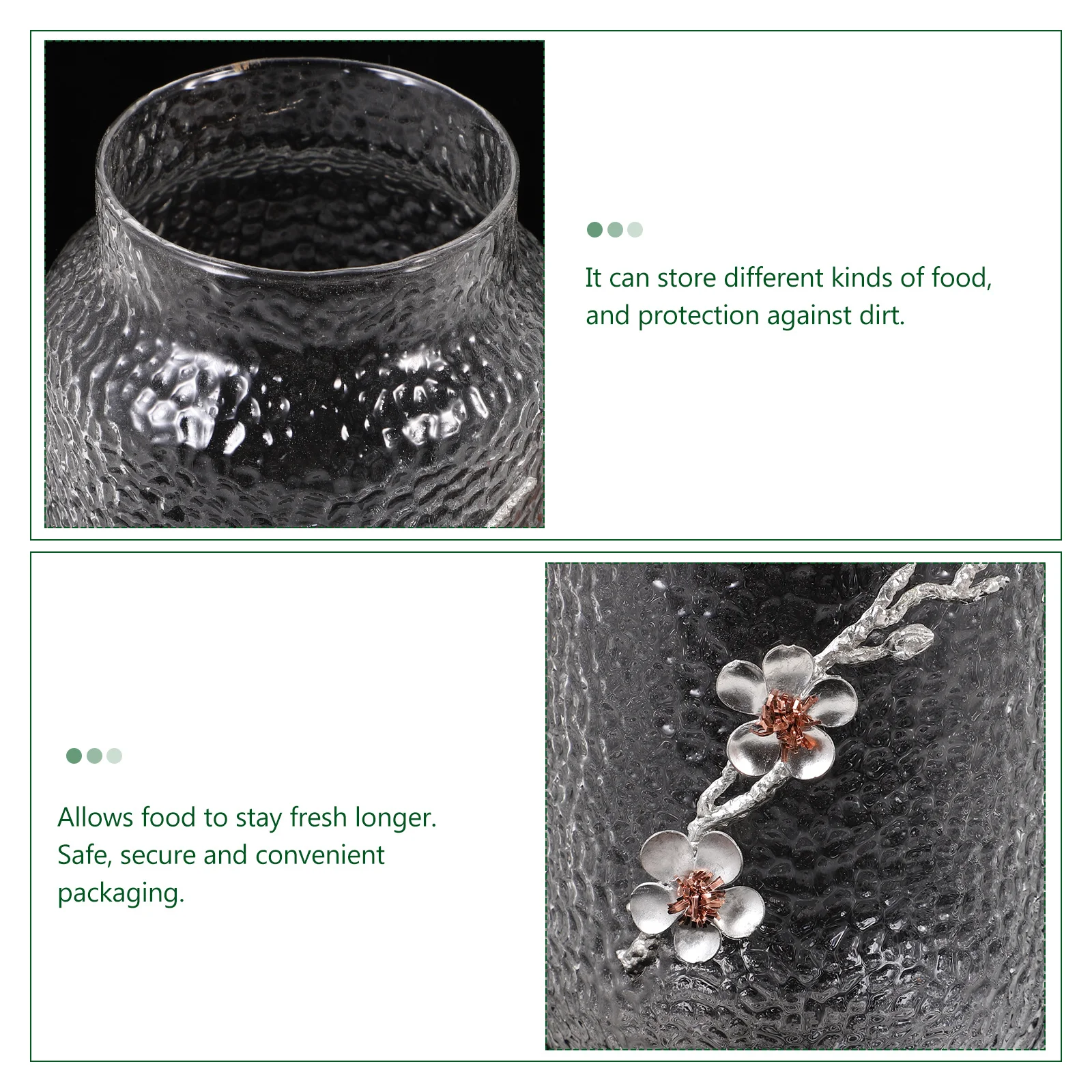 Tarro sellado de vidrio para almacenamiento de granos, bote para despensa, cereales, soja, Chutneys, mermeladas a largo plazo, mantenimiento fresco y seguro, 2 uds.