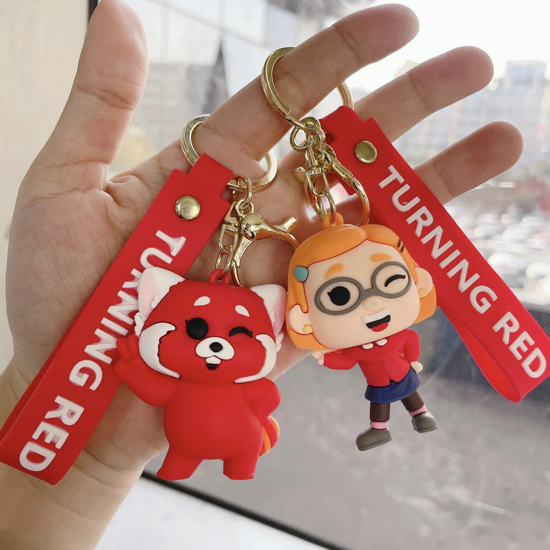 Disney Cartoon Turning Red Figure Pendant Key Chains for Women Men Fans Cute Backpack Bag Accessories Car Keys Holder Gifts