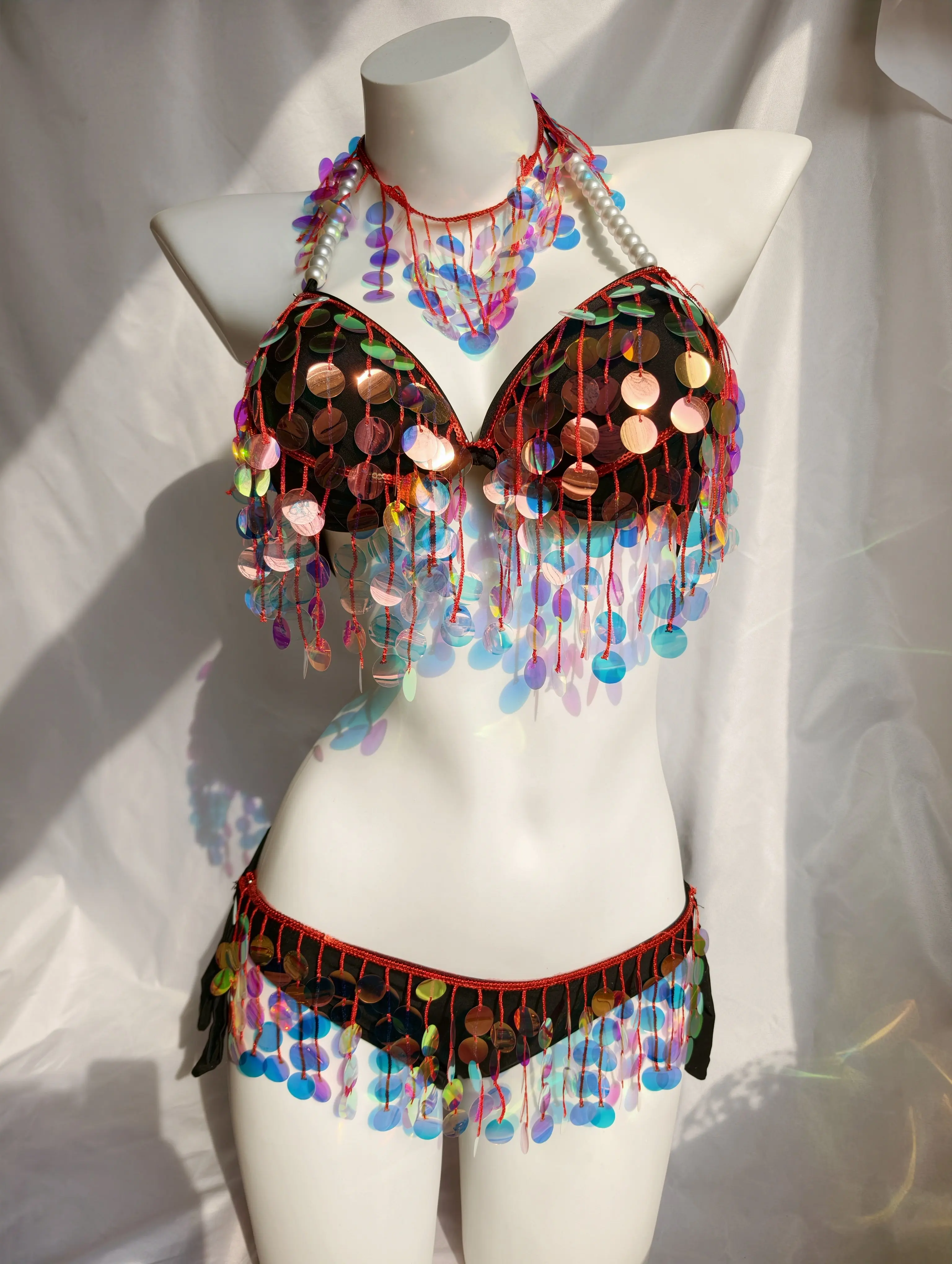 

Luxury Original Handmade Mermaid Performance Bikini with Glitter Marine Park Nightclub Female Group Stage Dance Outfit