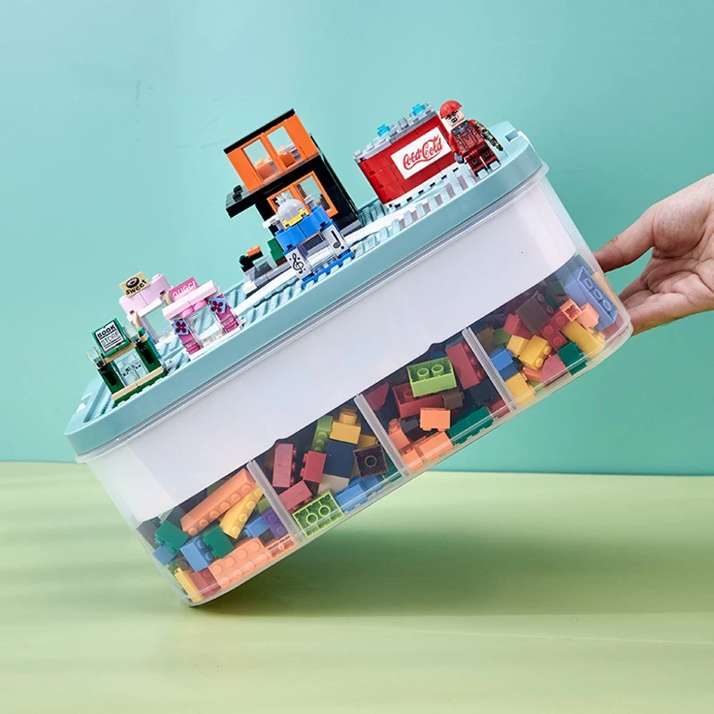 

1 PCS Stackable Plastic Storage Box for Lego & Building Blocks | Transparent, Dustproof Toy Organizer for Kids