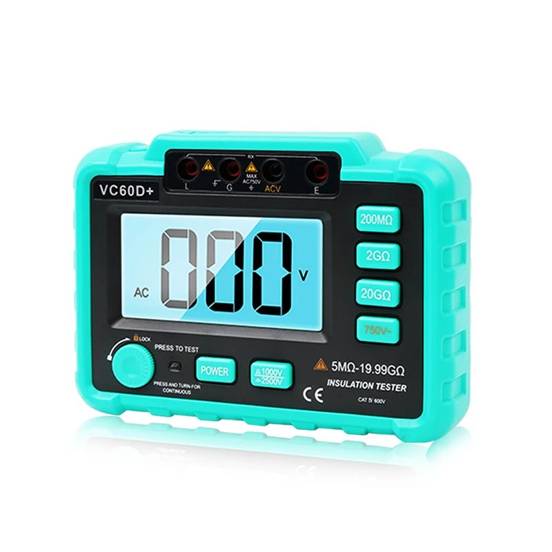 Digital insulation resistance tester VC60B + electronic megohm shaker VC60D +